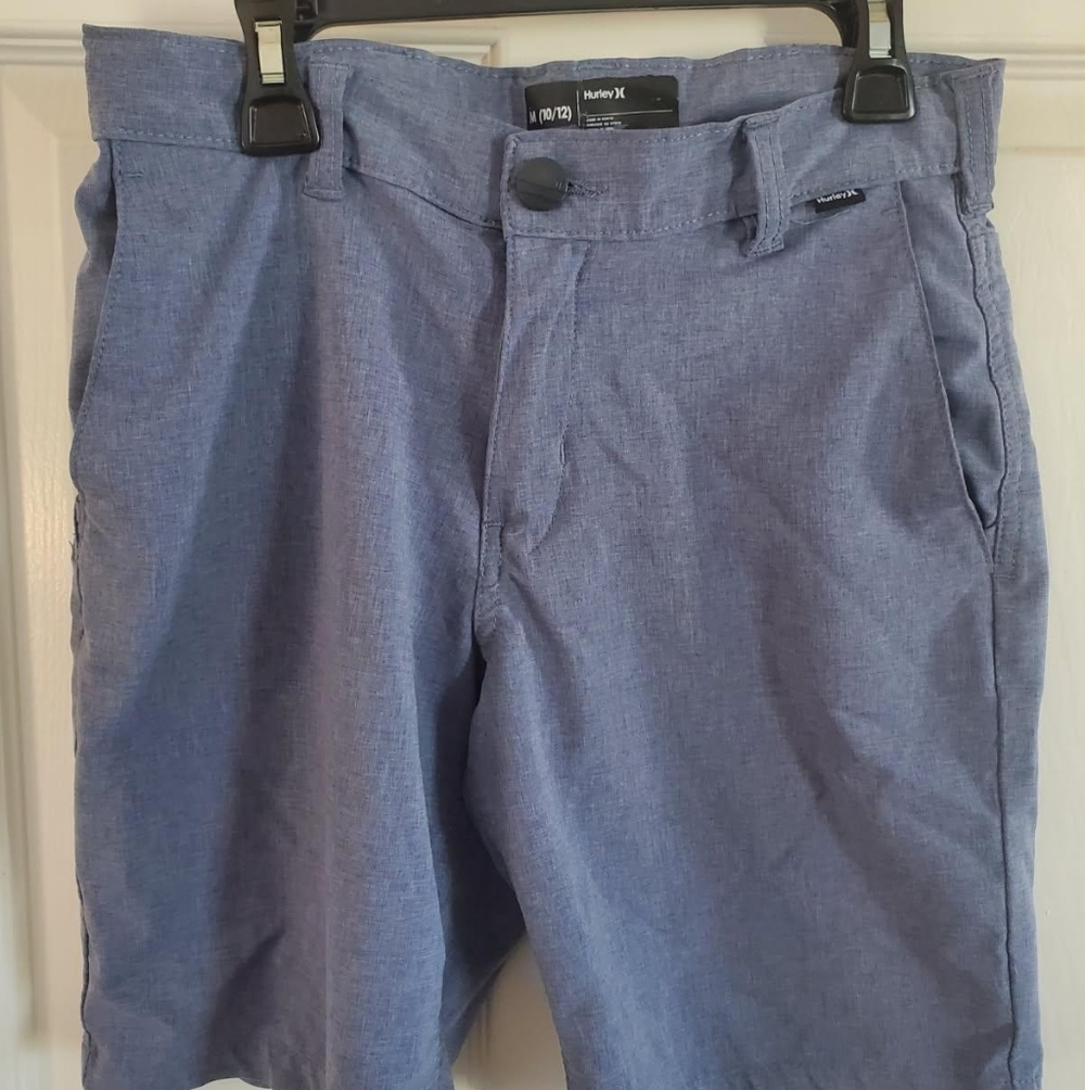 Hurley Boys Chambray Light Blue Flat Front Shorts